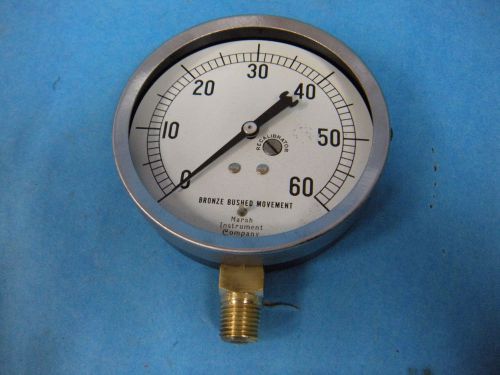 Marsh Instrument Co. Pressure Gauge 0 - 60 PSI