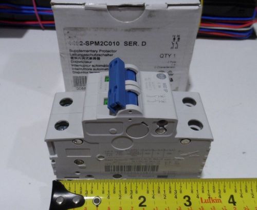 1 amp allen-bradley circuit breaker supplementary protector 2 pole 1492-spm2c010 for sale