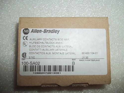ALLEN- BRADLEY 100-SA02  SER.B AUXILIARY CONTACTS SIDE MNT.  (NIB)
