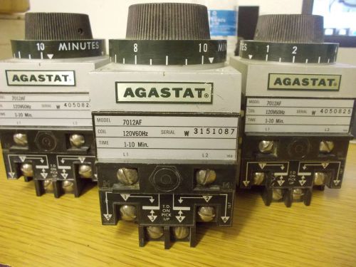 AGASTAT timing relays 7012AF 120v 1-10 min LOT OF 3