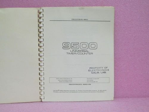 Racal-Dana Manual 9500 Series (9510, 9514) Universal Timer/Counter Operators Man