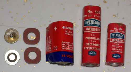 VINTAGE  EVEREADY No. 504 and 505 Battery, 15 and  22.5 volts USED