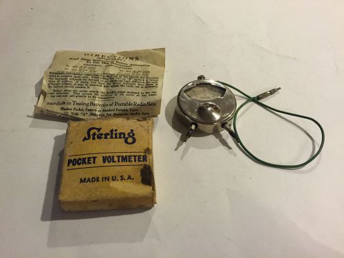 Vintage Sterling Model 38A Pocket Voltmeter with box - works fine
