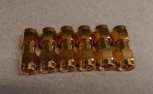 LOT OF 6 GOLD-PLATED BARREL ADAPTERS SMA 1031