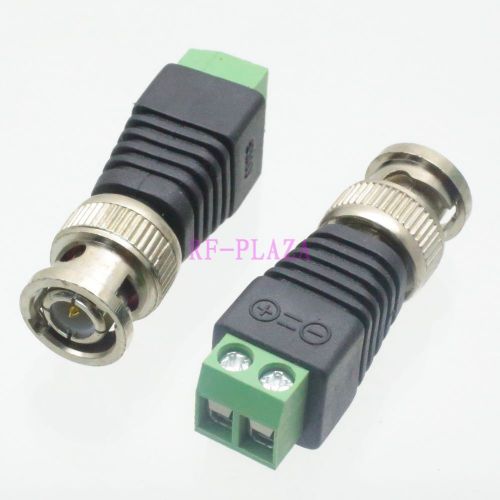 10pcs adapter bnc male plug to av screw camera cctv video balum terminal for sale