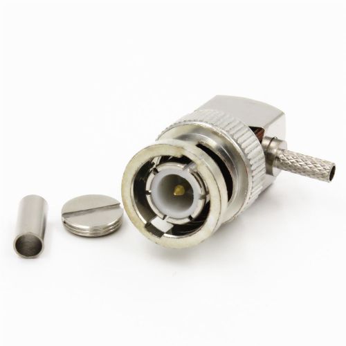 10 x bnc male right angle crimp rg174 lmr100 rg316 rf connector for sale
