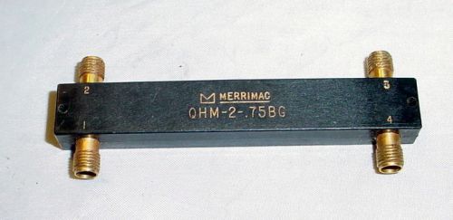 Merrimac qhm-2-.75bg rf microwave hybrid coupler sma for sale