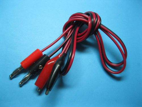 4 pcs Alligator Clip to Banana Plug Test Lead Cable Red Black 100cm High quality
