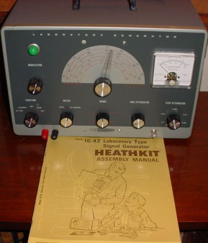 VINTAGE Heathkit IG-42 Laboratory Signal Generator &amp; Assembly Manual *WORKS*