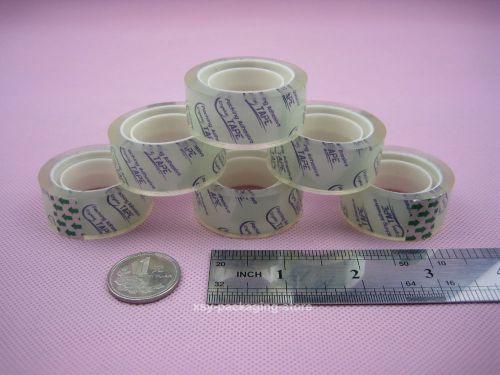 3 rolls clear stationery scotch tape crystal sellotape 18mm x 15yard **1&#034; core** for sale