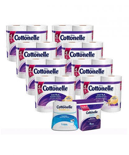 Ultra Comfort Care Bath Tissue &amp; Flushable Cleansing Cloths Set total of 32 roll