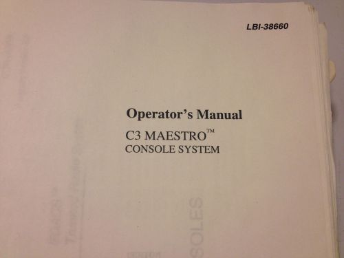 ERICSSON C3 MAESTRO CONSOLE SYSTEM OPERATOR&#039;S MANUAL