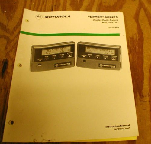 Motorola Optrrx, VHF Alphanumeric Pager, 132-174 mHz Service Manual