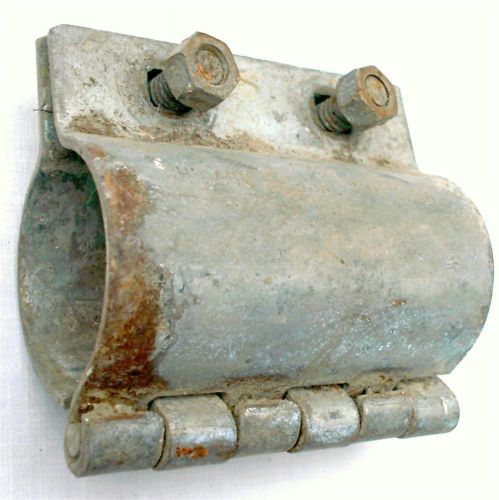 Hinged Pipe Repair Clamp 2&#034; Vintage Galvanized Steel Plumbing Chicago Specialty