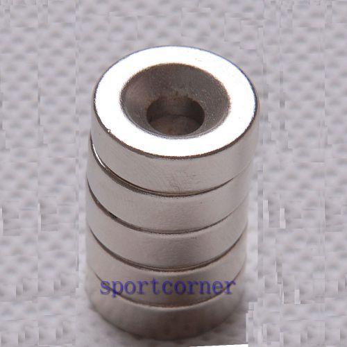 5 x strong ring magnets countersunk hole 5 mm rare earth neodymium 15 mm x 5 mm for sale