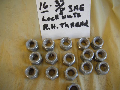 16   3/8 &#034; S.A.E.   Nylon Lock  Nuts  Right   Hand Thread