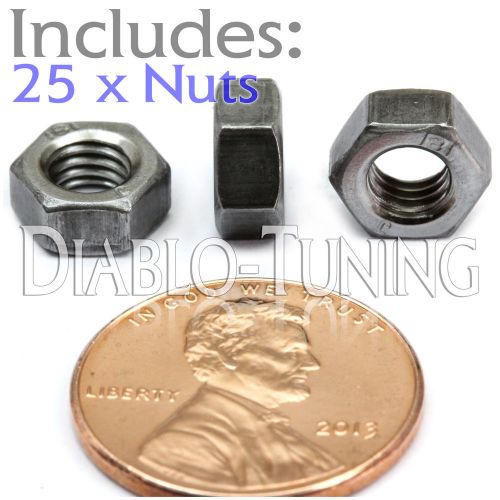 M5-0.8 / 5mm - qty 25 - steel hex nuts class 8 plain finish - metric din 934 for sale