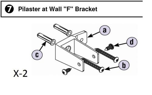 BRADLEY HDWT-Z3FF F-BRACKET FOR RESTROOM PARTITION STAINLESS STEEL
