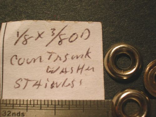 STAINLESS  COUNTERSUNK WASHERS 1/8&#034; ID - 3/8&#034; OD 38 EACH