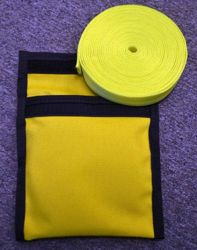 Evac ep246-20 firefighter webbing pouch, yellow, includes 20` of webbing, new! for sale