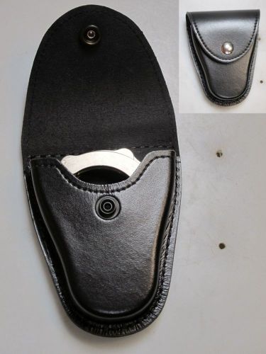 K70 G&amp;G Police Duty Teardrop Plain Black Standard Handcuff Case - - Chromed Snap