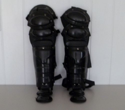 Tactical Knee &amp; Shin Guards Size Large--Black Protective Police Swat Riot Gear