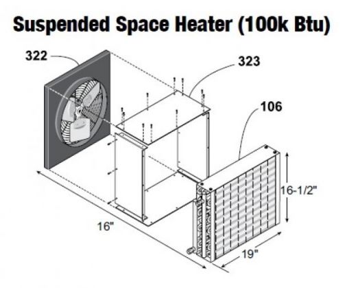 Suspended space heater (100k btu) for sale