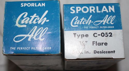 2 ea. sporlan catch-all filter drier c-052 1/4&#034; sae flare new 5 cu in desiccant for sale