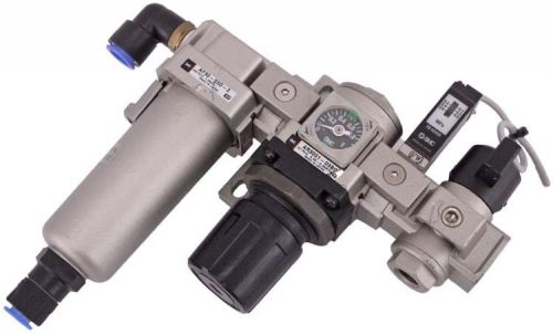Smc modular filter pneumatic regulator pressure switch relief valve assembly for sale
