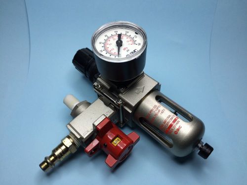 SMC AW20-N02-CZ Filter/Regulator with SMC NVHS2500-N02-X116 Lock-out Valve
