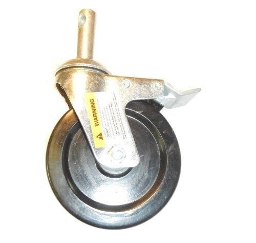 Scaffolding caster with 5&#034; hard rubber wheel &amp; 13/16&#034; diameter round stem for sale
