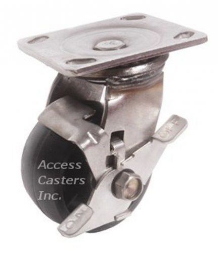 5pssdsb 5&#034; stainless steel swivel caster, heavy duty plastic wheel with brake for sale