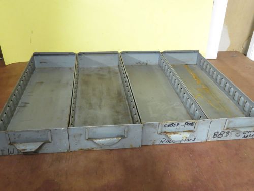 4 Vintage Metal Storage Cabint Parts Organizer Drawers. Industrial