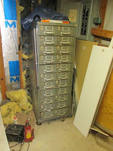 20 drawer steel storage cabinet.  no reserve - smooth glides for sale
