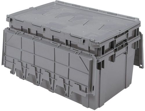 Industrial plastic container with hinged lid ~16.8 gal ~ supports 100+lbs for sale