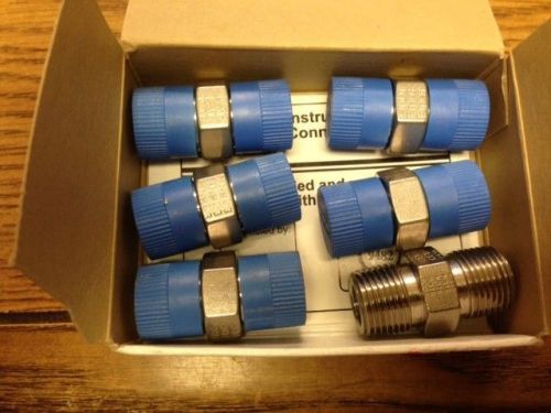 NEW Box of 6ea PARKER 6-6 MHN-SS Hex Nipple, Pipe Size 3/8&#034;