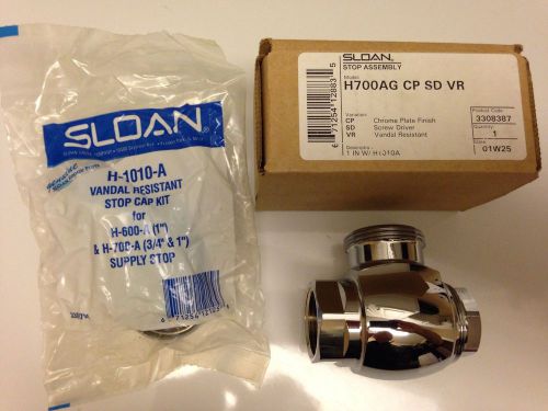 New Sloan H700A 1&#034; Stop Assembly Chrome Screwdriver Vandal