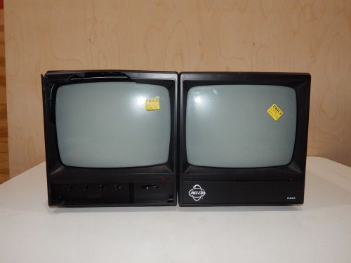 ftc19) 2  Pelco PMM9a  Black and White 9&#034; Security Monitors, one for parts only