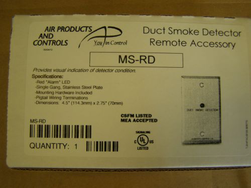Air Products &amp; Controls APC MS-RD MSRD Duct Smoke Detector Visual Indicator LED