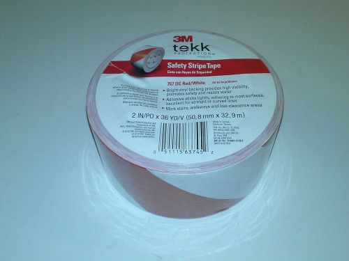 NEW! 3M Tekk Safety Stripe AdhesiveTape, Red And White, 36 Yards, 2 Inch, 767 DC