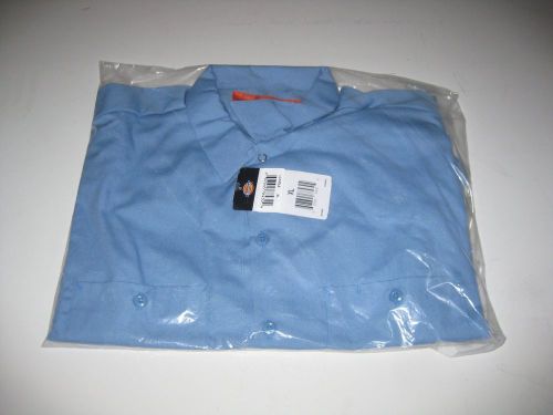 DICKIES LL535LB XL Long Slv Indstrl Shirt, Blue