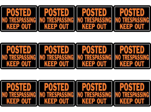 12 pack 10&#034; x 14&#034; aluminum posted no trespassing keep out sign by hy ko 813 for sale