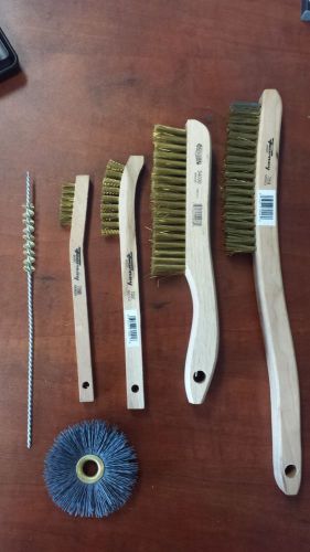 Brass wire brush kit 6 piece set for sale