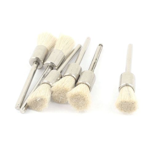 6 Pieces 1/8&#034; Shank White Bristle Pen Brush Polishing Buffing Polisher Tool