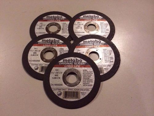 5-metabo original slicer 4 1/2&#034;x .045&#034;x7/8&#034; a60xl steel/stainless cutting wheels for sale