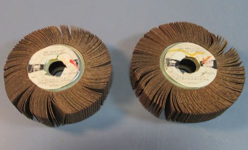 Lot 2 3m 244e three-m-ite 6 x 1.5 x 1&#034; rb cloth flap wheel 80xe 5600rpm nwob for sale