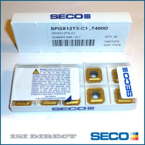 SPGX 12T3-C1 T400D SECO *** 10 INSERTS *** FACTORY PACK ***