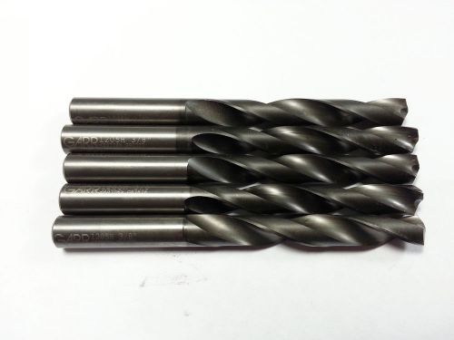 (Lot of 5) 3/8&#034; Garr 89706 TiALN 2 Flute Solid Carbide Drill (B 182)