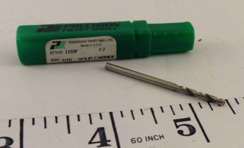 Precision Twist D33F Solid Carbide Short Length Drill Bit 1/16 Model 3518