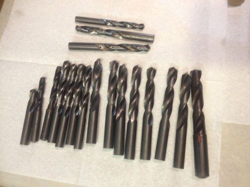 Solid Carbide Drills Mixed Lot 21/64&#034; To  9/16&#034;  Used.  4-1/2 Pounds
